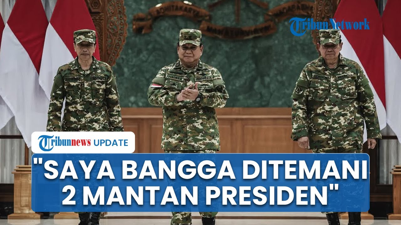 Prabowo Bangga Ditemani 2 Mantan Presiden Jokowi-SBY di Parade Senja, Kompak Meski Diguyur Hujan