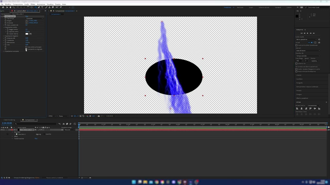 FULMINI IN AFTER EFFECT - TUTORIAL LAMPI AVANZATI