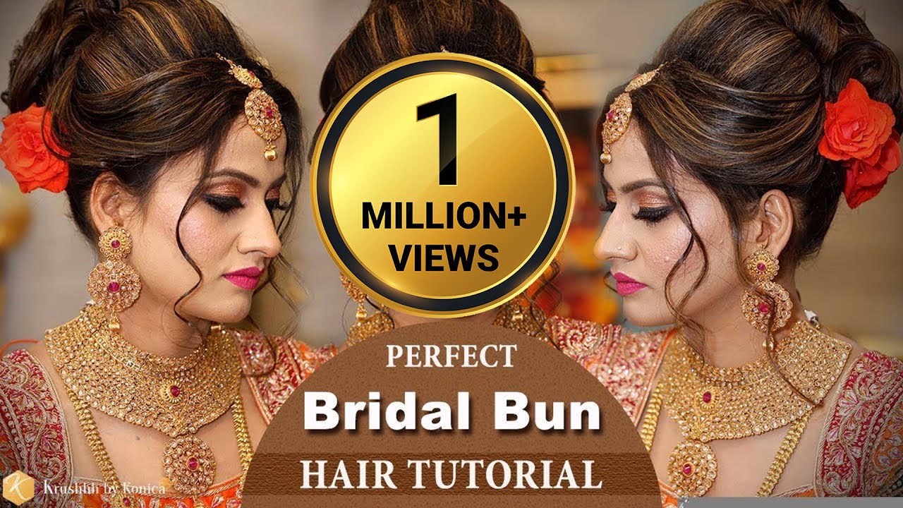 Perfect Bridal BUN Hair Tutorial | Step by Step Bridal Hairstyle Tutorial Video | Krushhh by Konica