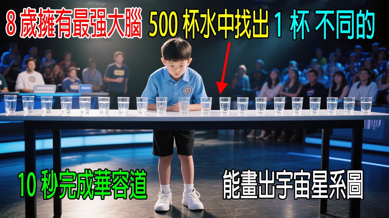 8歲擁有最强大腦，500杯水中找出1杯不同的，10秒完成華容道，能畫出宇宙星系圖！專家被打臉