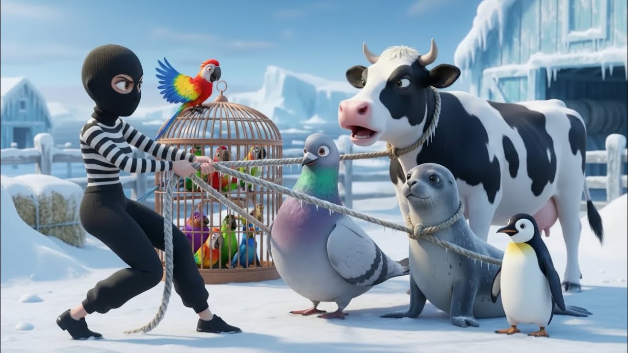 Thief Tries to Steal Farm Animals 😱 | Police Chase & Happy Ending 🐄🦜🐧 | Kids Cartoon