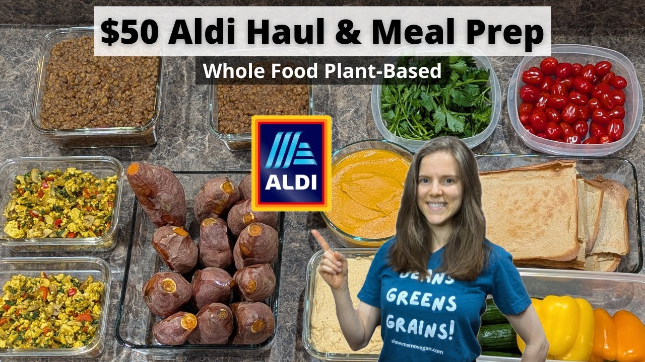 Покупка продуктов в Aldi на 50 долларов и приготовление еды на основе цельных растительных продук...