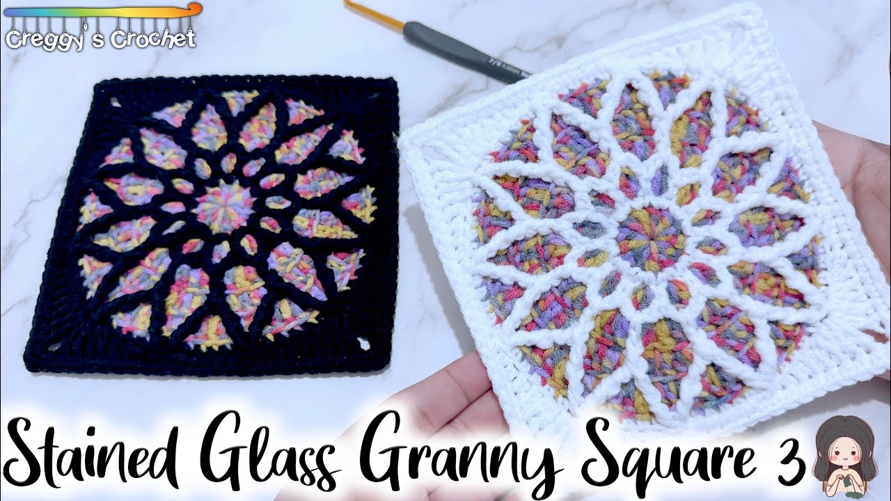 CROCHET “Stained Glass” Granny Square 3 | Tutorial