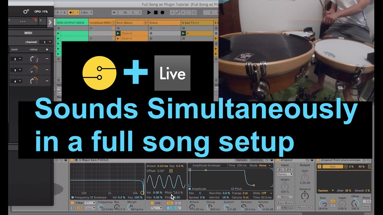 Full Song Tutorial using Sensory Percussion Samplers and Ableton Live Instruments *Simultaneously*