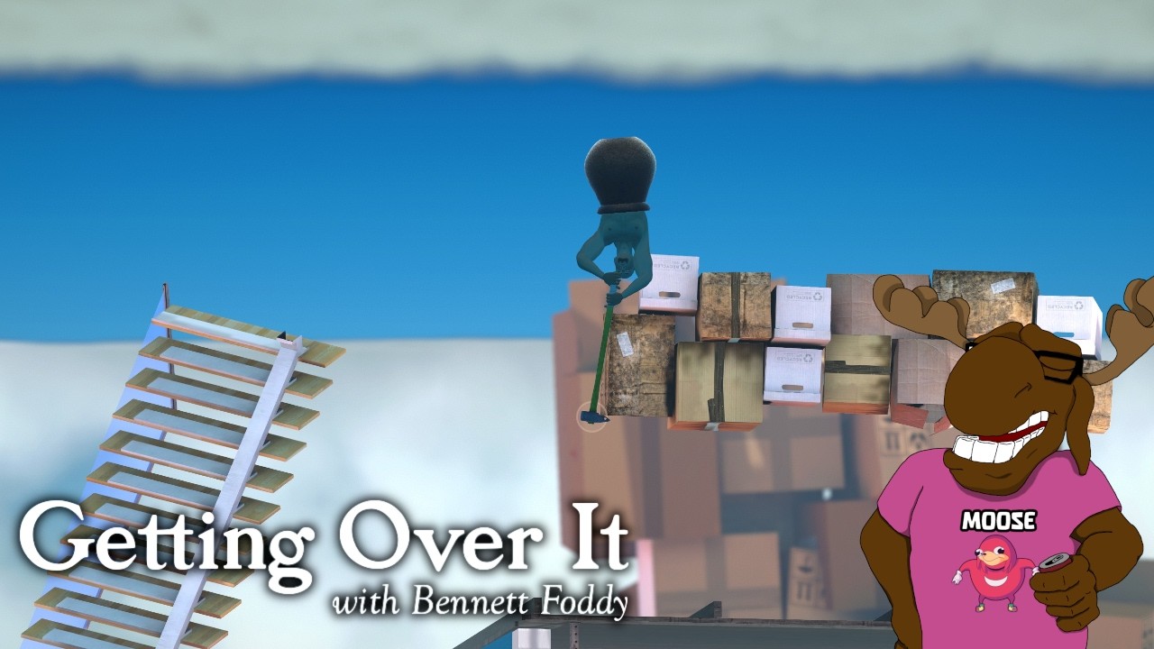 Staying cool calm and collected while climbing a mountain of trash with my hammer | Getting Over it
