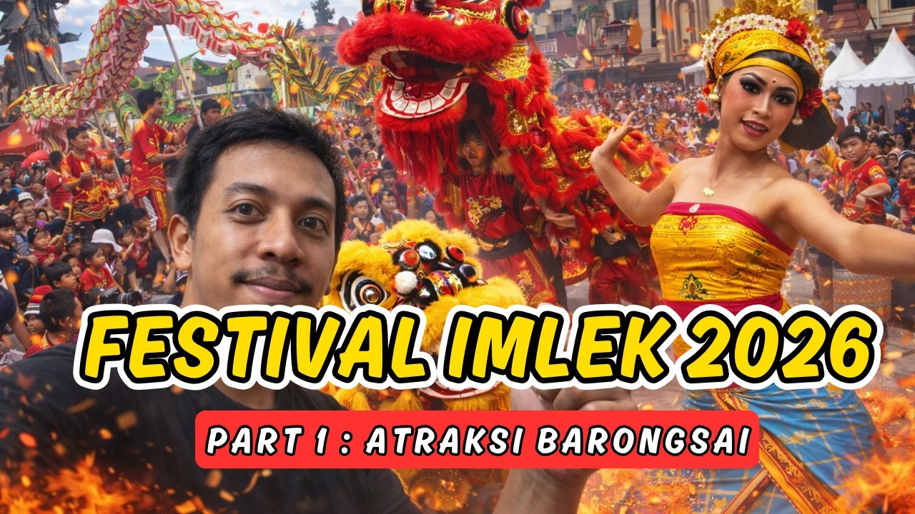 RAMAI ! PERTUNJUKAN BARONGSAI WARNAI PERAYAAN IMLEK DI BALI | FESTIVAL IMLEK BALI 2026 PART 1