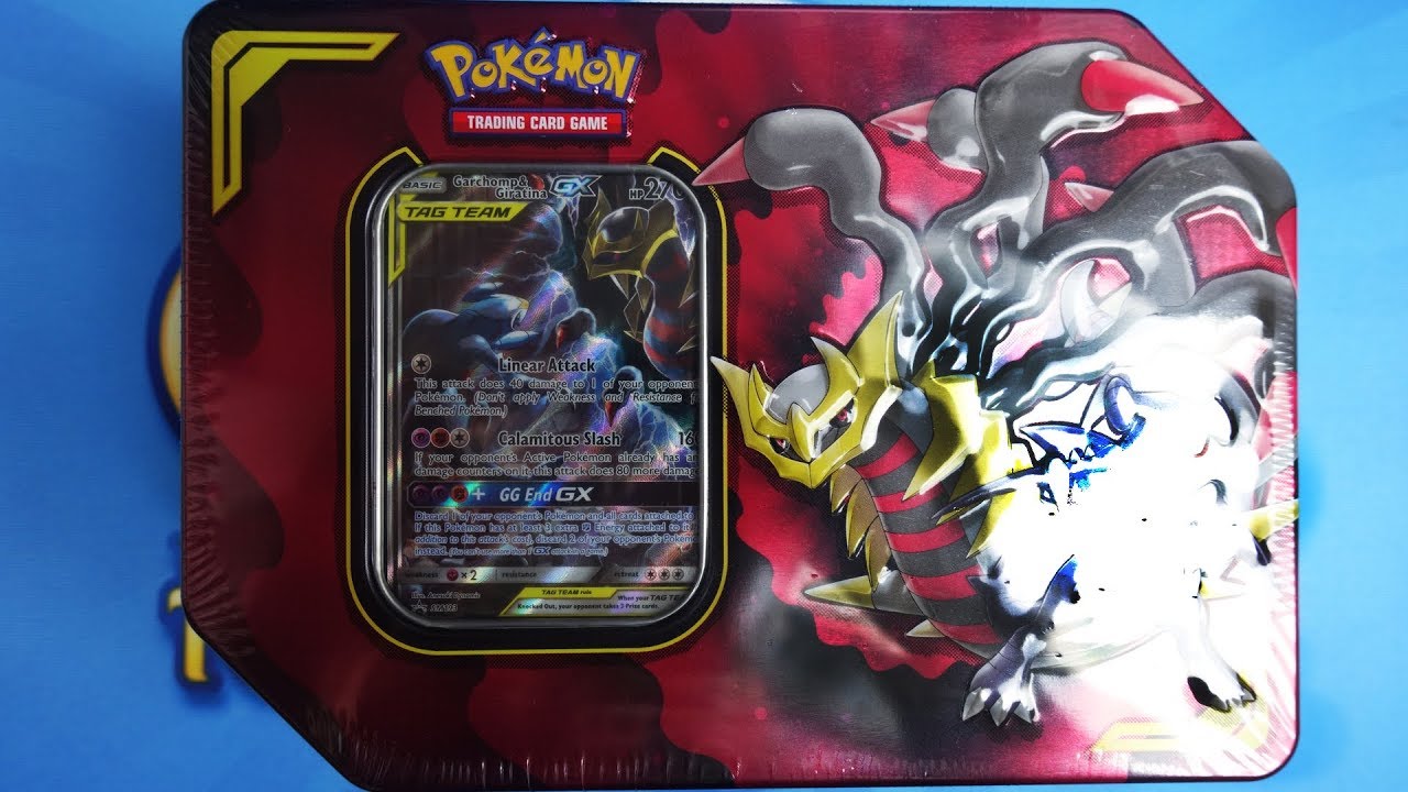 Pokemon - Knakrack & Giratina GX Tag Team Tin Box - Opening Unboxing