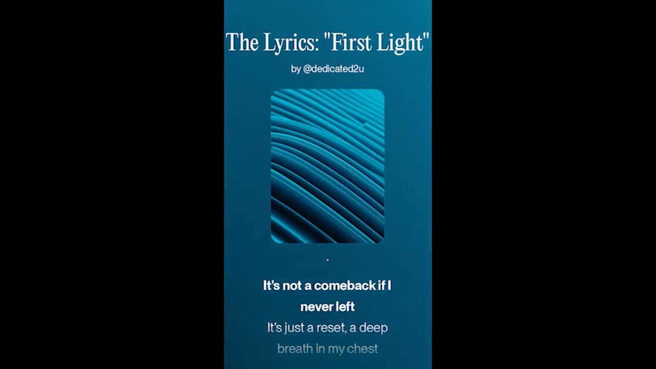FIRST LIGHT - DEDICATED2U |LRYIC VIDEO| SHORT |LOFI AMBIENCE AUDIO