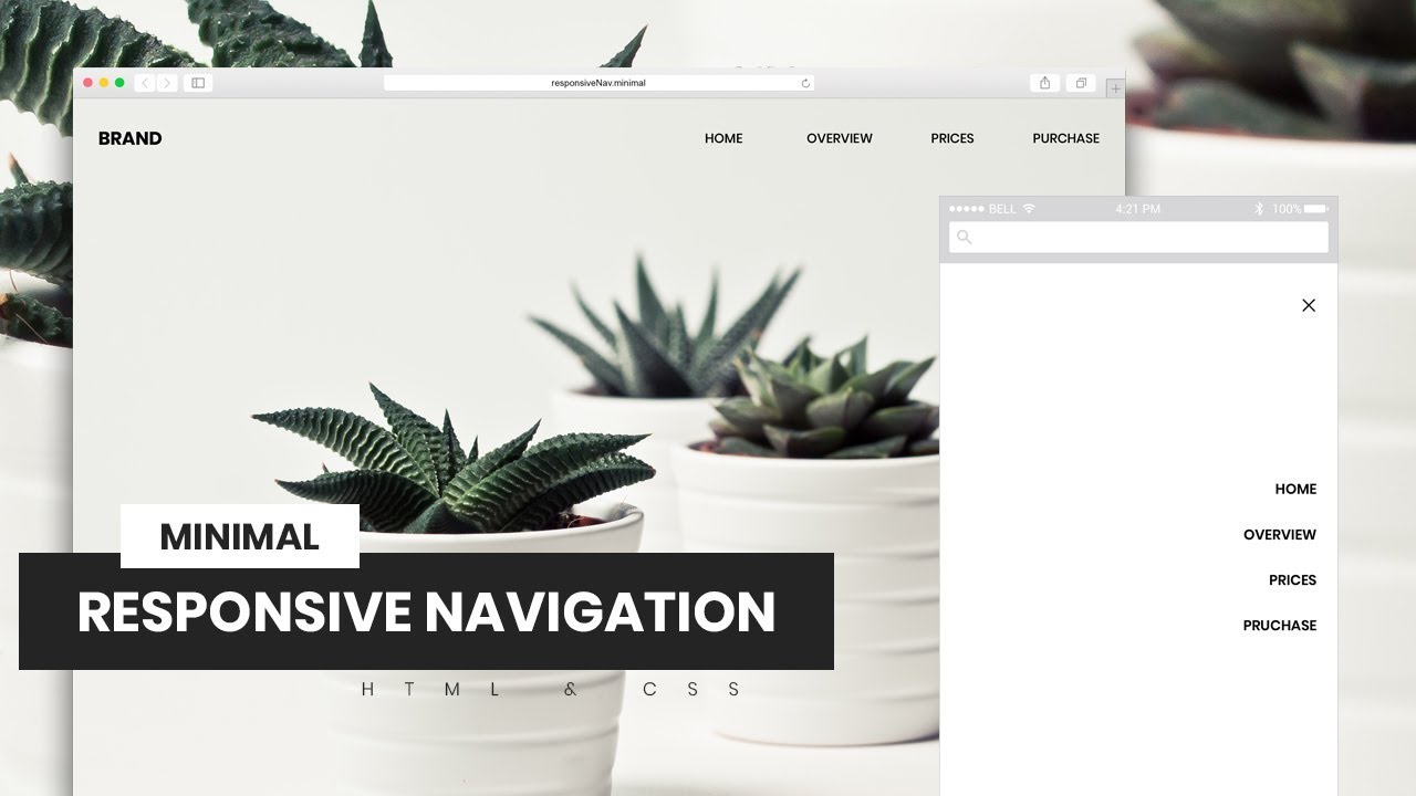 Minimal Responsive Navigation | HTML & CSS