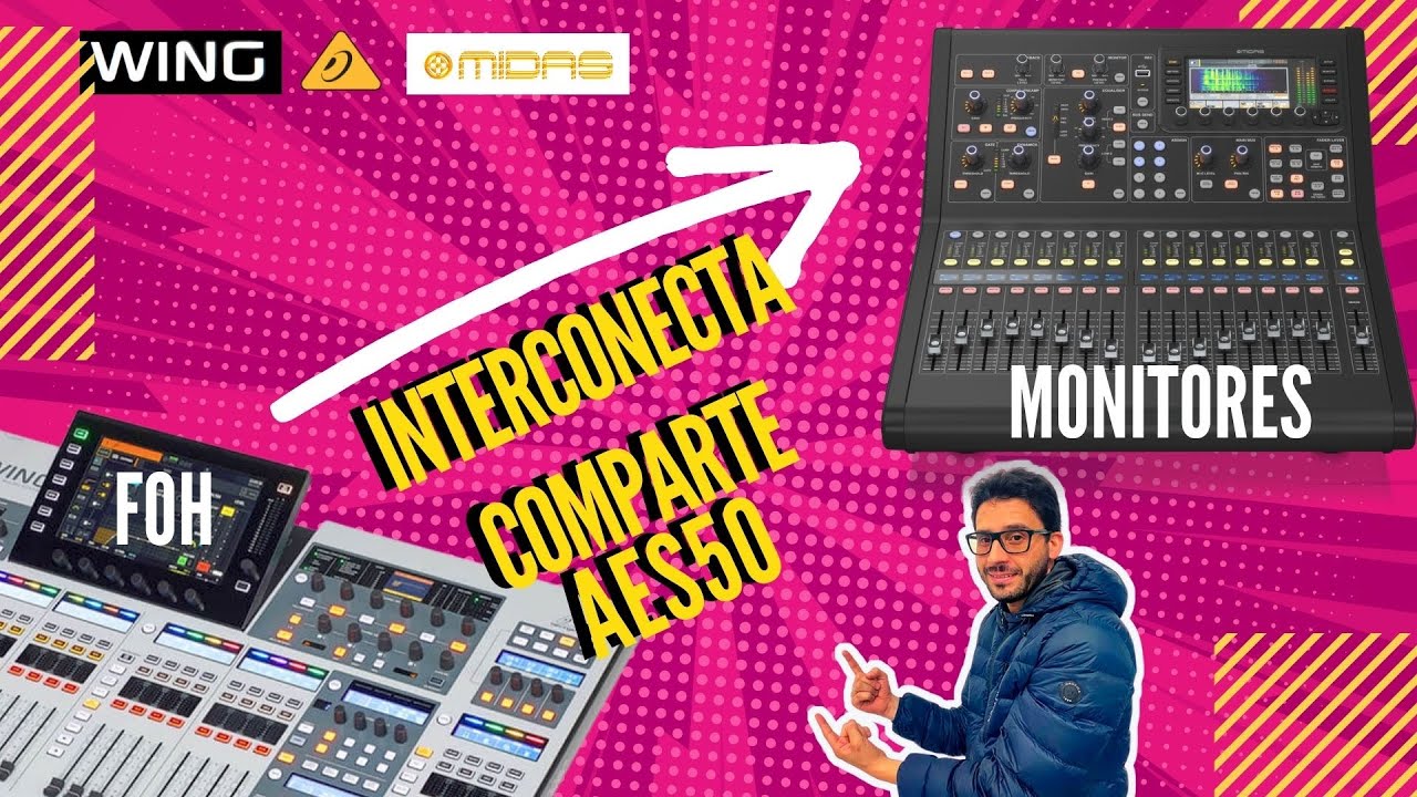 BEHRINGER WING - TUTORIAL COMO INTERCONECTAR POR PROTOCOLO AES50 CON M32/X32  SE&Ntilde;ALES INDEPENDIENTES