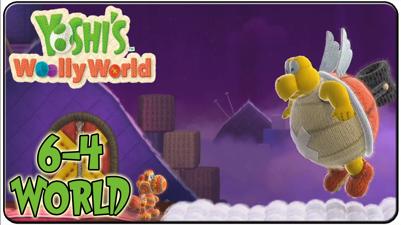 Yoshi's Woolly World 100% Walkthrough World 6-4 Knot-Wing the Koopa's Sky Fort