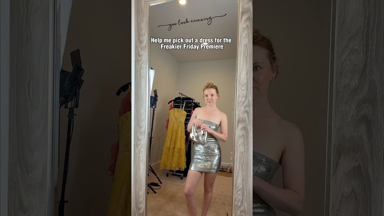 Picking out a dress for the Freakier Friday premiere #freakierfriday ​⁠#disney