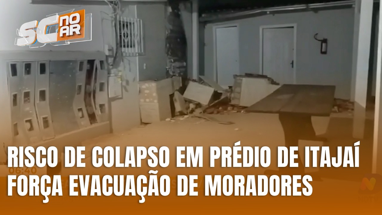 Moradores abandonam pr&eacute;dio em Itaja&iacute; ap&oacute;s risco de colapso estrutural
