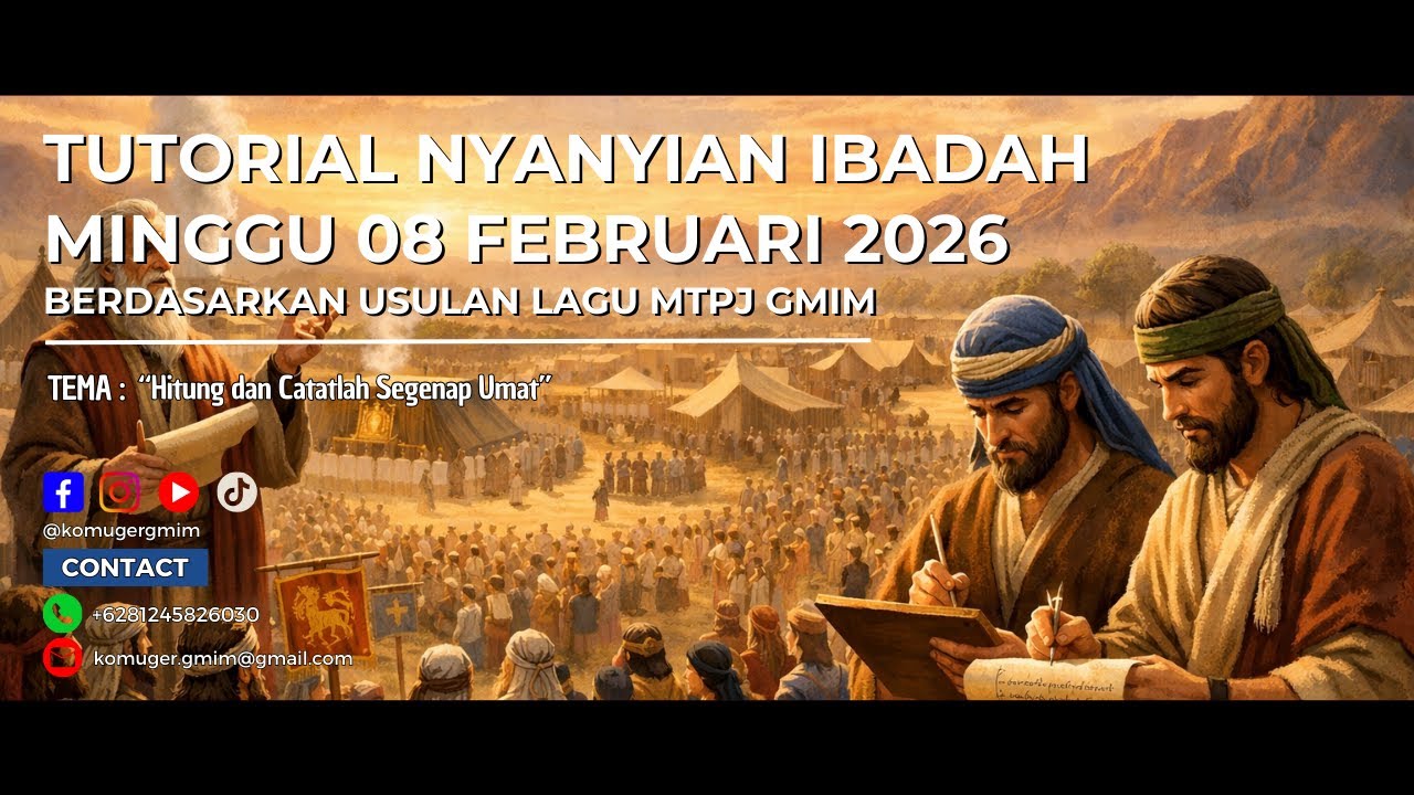 Tutorial Nyanyian Ibadah Minggu, 08 Februari 2026 Berdasarkan Usulan Lagu MTPJ GMIM