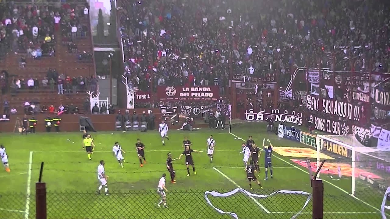 Fiesta de Lanus al Ganarle a Banfield. Final del Partido y Festejos.