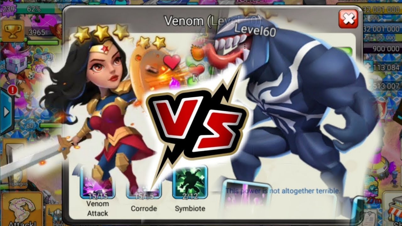 venoms vs Wonder woman clash of zombie