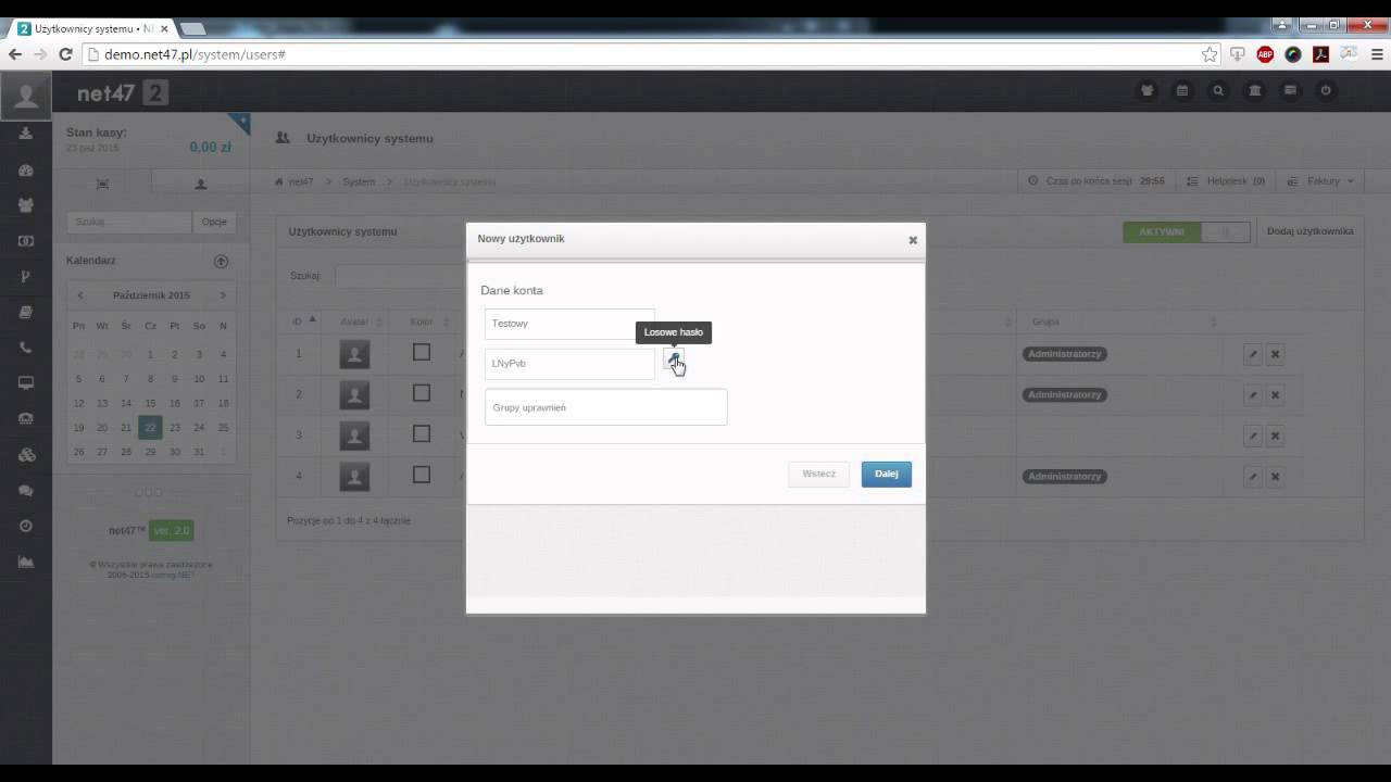 NET47 - MODUŁY - System (Użytkownicy systemu)