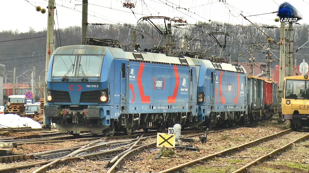 Tren de Marfă Unicom Tranzit cu 2 Locomotive Smartron în Gara Beclean pe Someș - 09 Februarie 2026