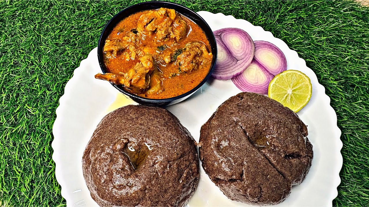 రాగి సంగటి,చికెన్ పులుసు.🍗#ragisangati