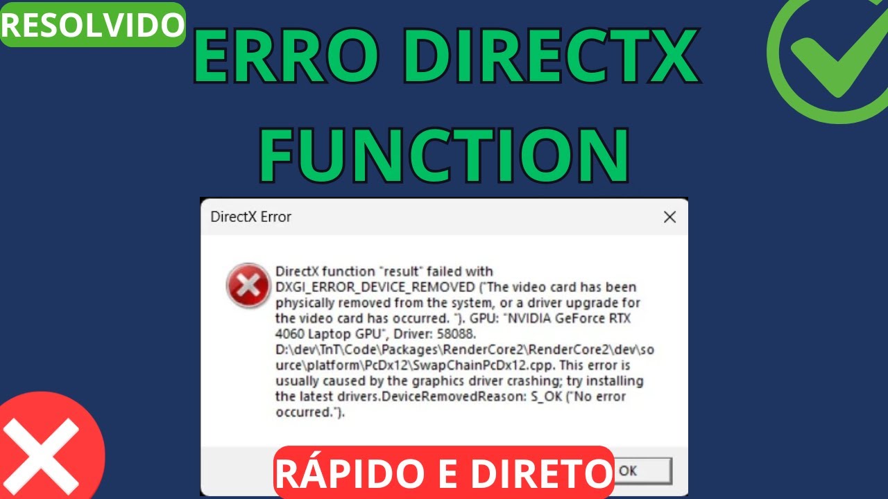 Corrigido o Erro de DirectX Function em jogos 2025