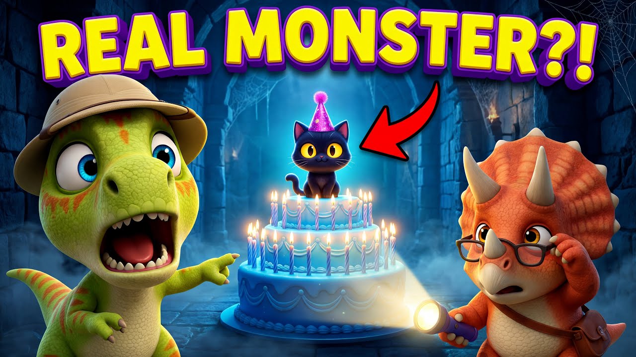 Rexy and Tri find a real monster with SPOOKY GLOWING EYES? 👀😱  | Dino Explorers