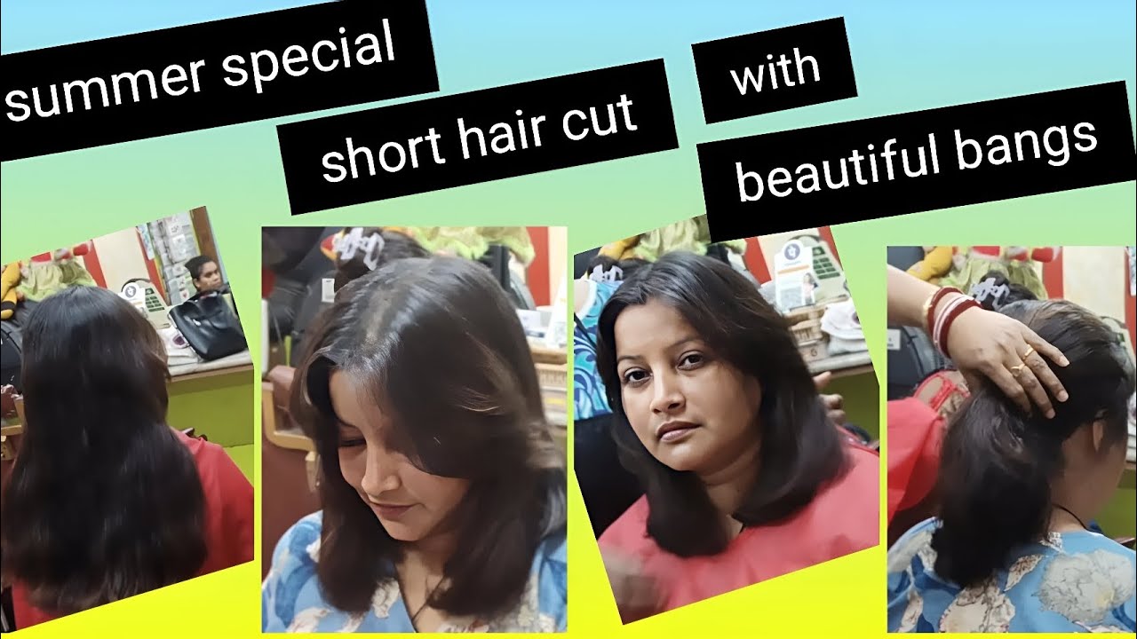 Summer special short hair cut || Short hair cut with beautiful bangs