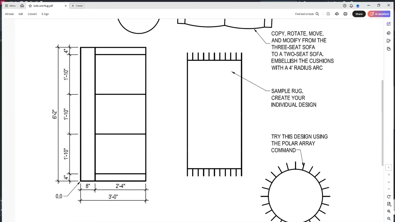 Module 2 Drawing the AutoCAD Sofa and Rug