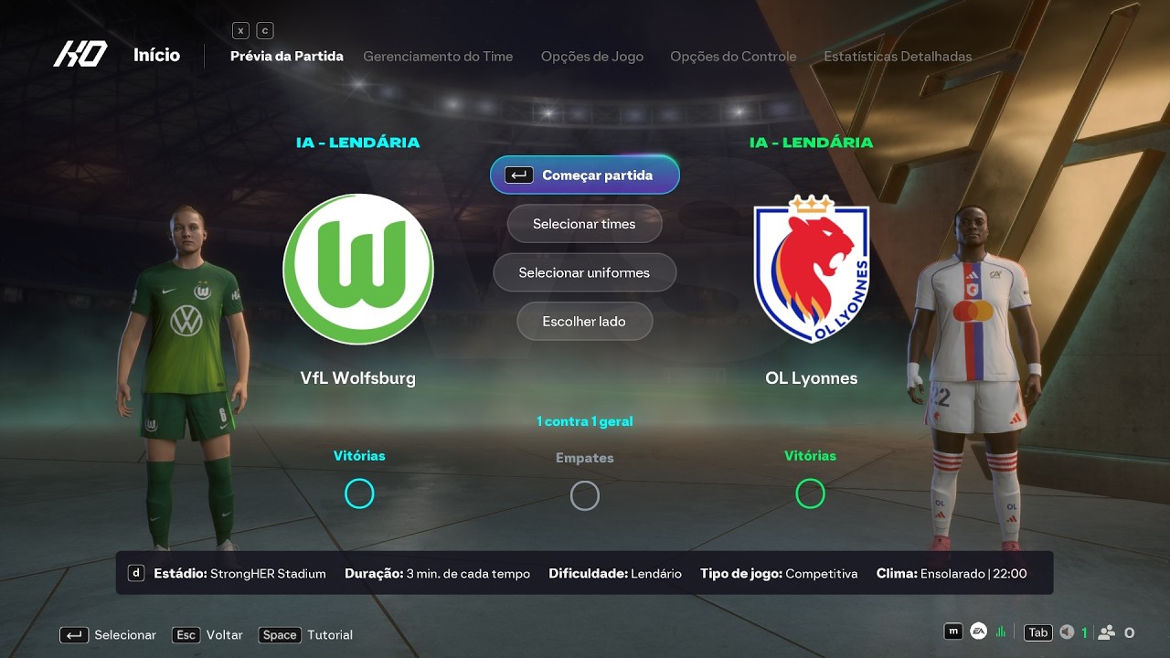 🏆Liga dos Campeões Feminina da UEFA: 🇩🇪 𝗪𝗼𝗹𝗳𝘀𝗯𝘂𝗿𝗴 🇩🇪 vs 🇫🇷 𝗢𝗟 𝗟𝘆𝗼𝗻𝗻𝗲𝘀 🇫🇷 | FC 26