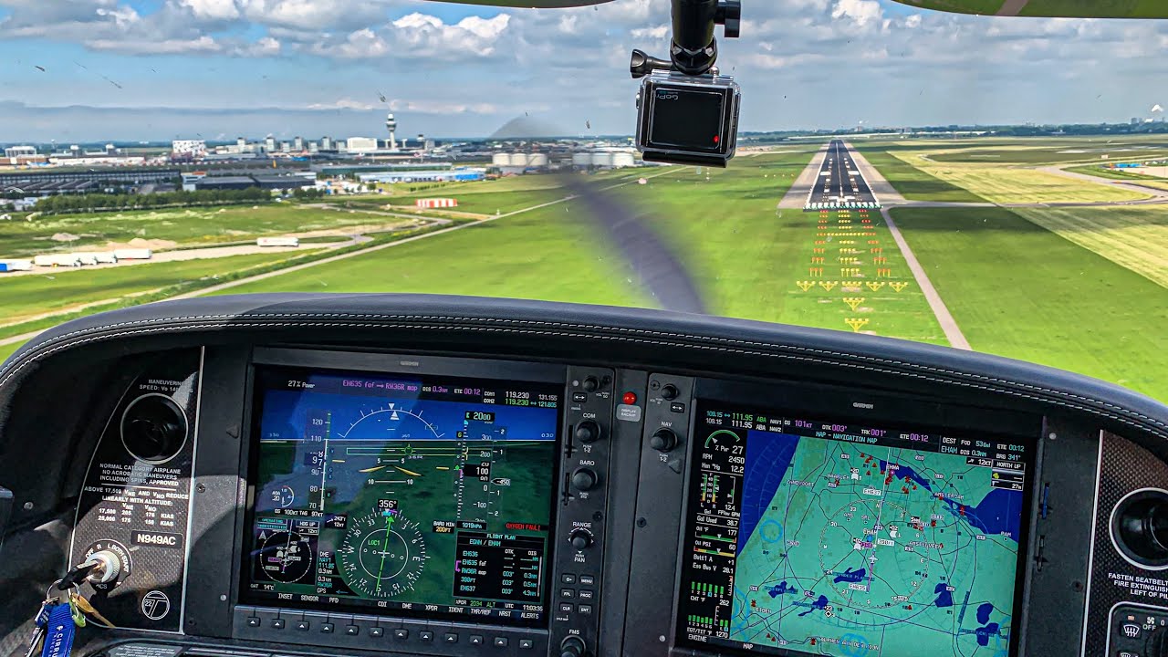 IFR Flight Vlog - Cirrus SR22T Blackpool - (EHAM) Amsterdam Schiphol ILS RWY 36R