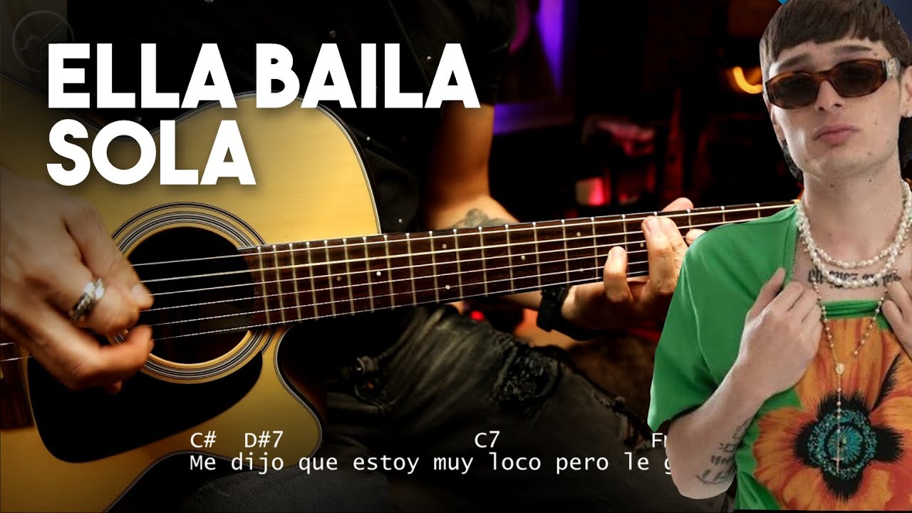 Ella Baila Sola - Eslabon Armado y Peso Pluma GUITARRA Cover REQUINTO + ACORDES Christianvib