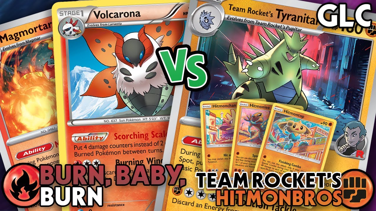 BURN BABY BURN VS TEAM ROCKET'S HITMONBROS - Pokemon TCG Gym Leader Challenge