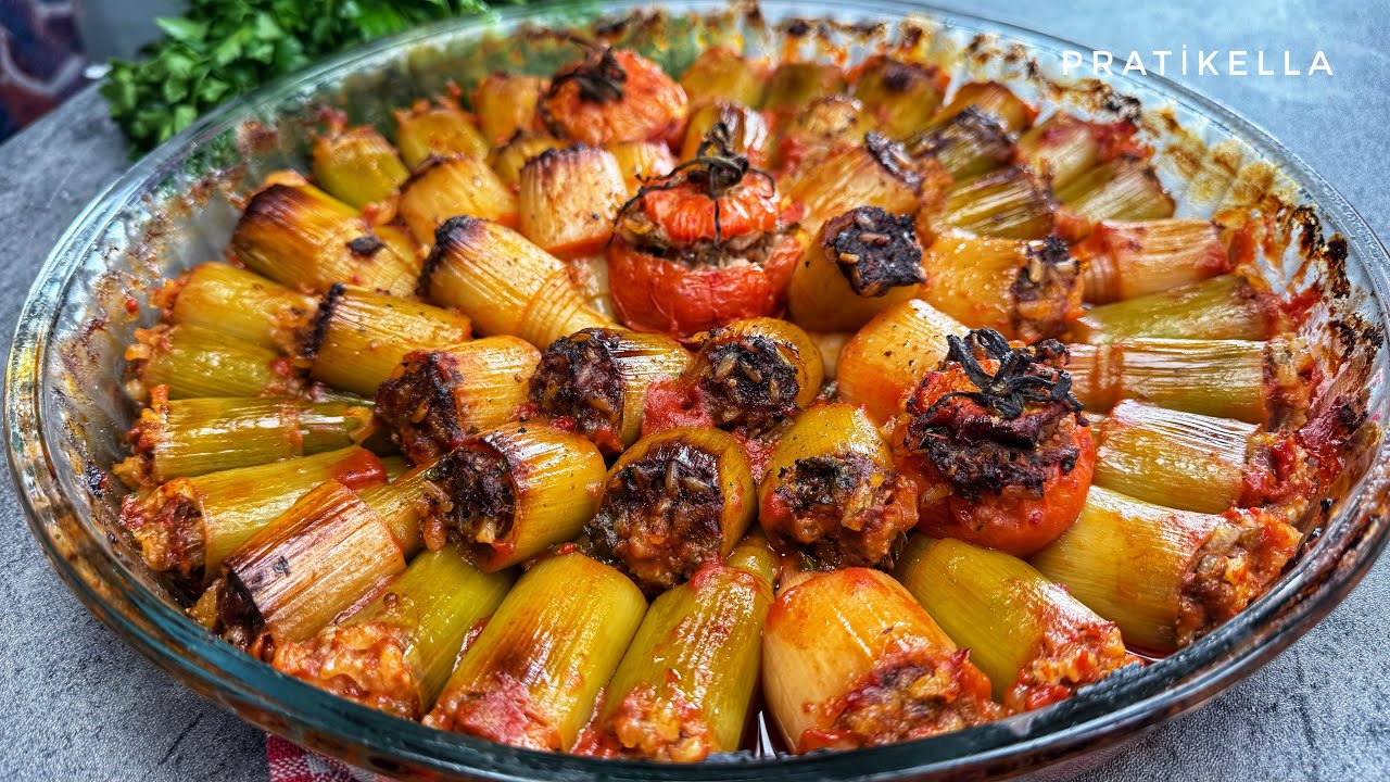 PIRASAYI BÖYLE HİÇ YEMEDİNİZ❗️FIRINDA EFSANE PIRASA DOLMASI NASIL YAPILIR😋
