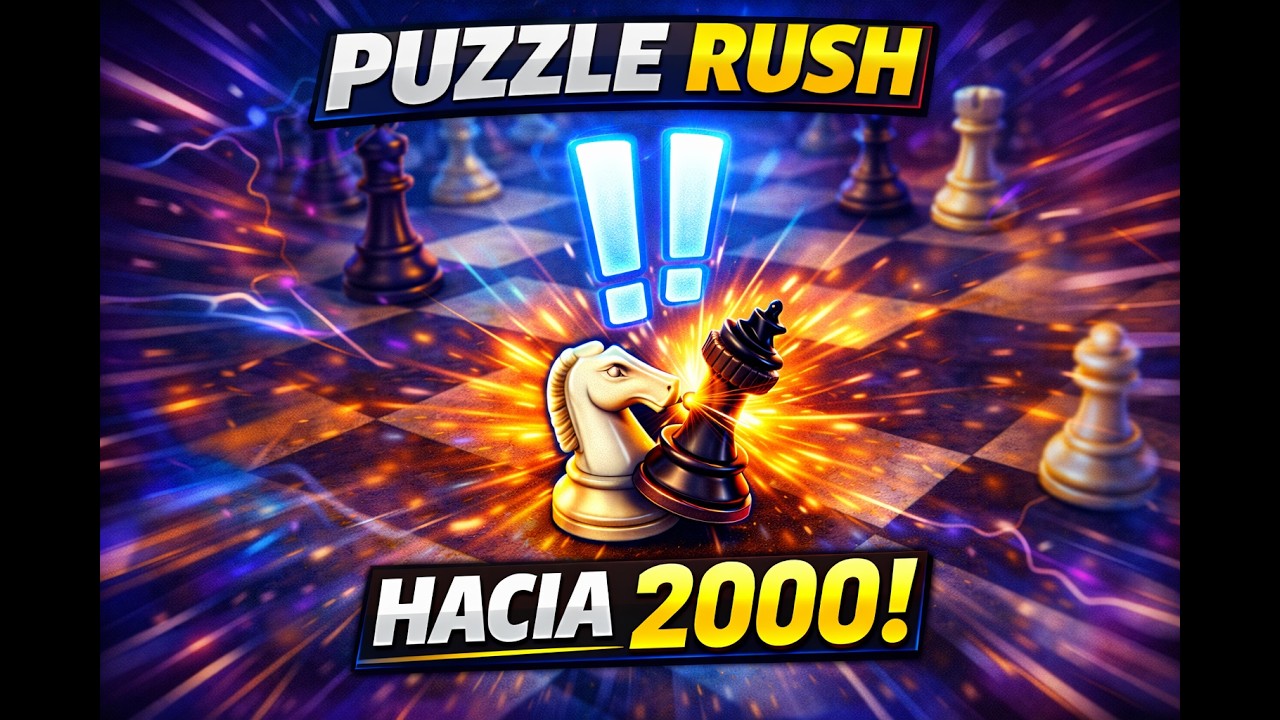 ¡Entrenamiento de táctica con Puzzle Rush! | Camino a los 2000 de elo en ajedrez #19
