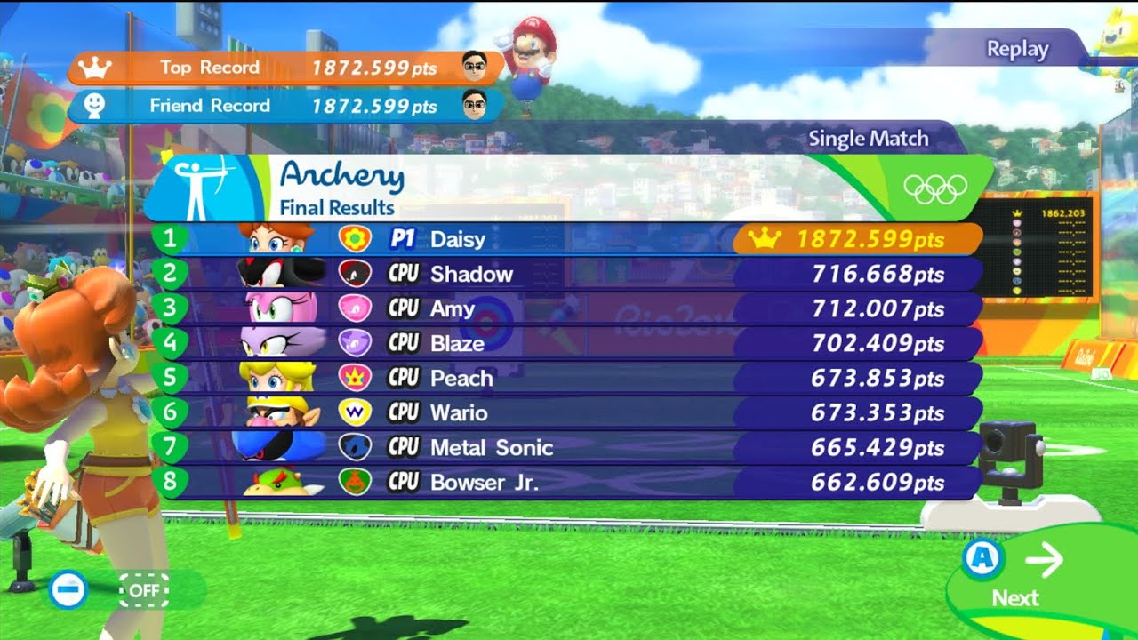 Mario and Sonic at the Rio 2016 Olympic games Archery WR 