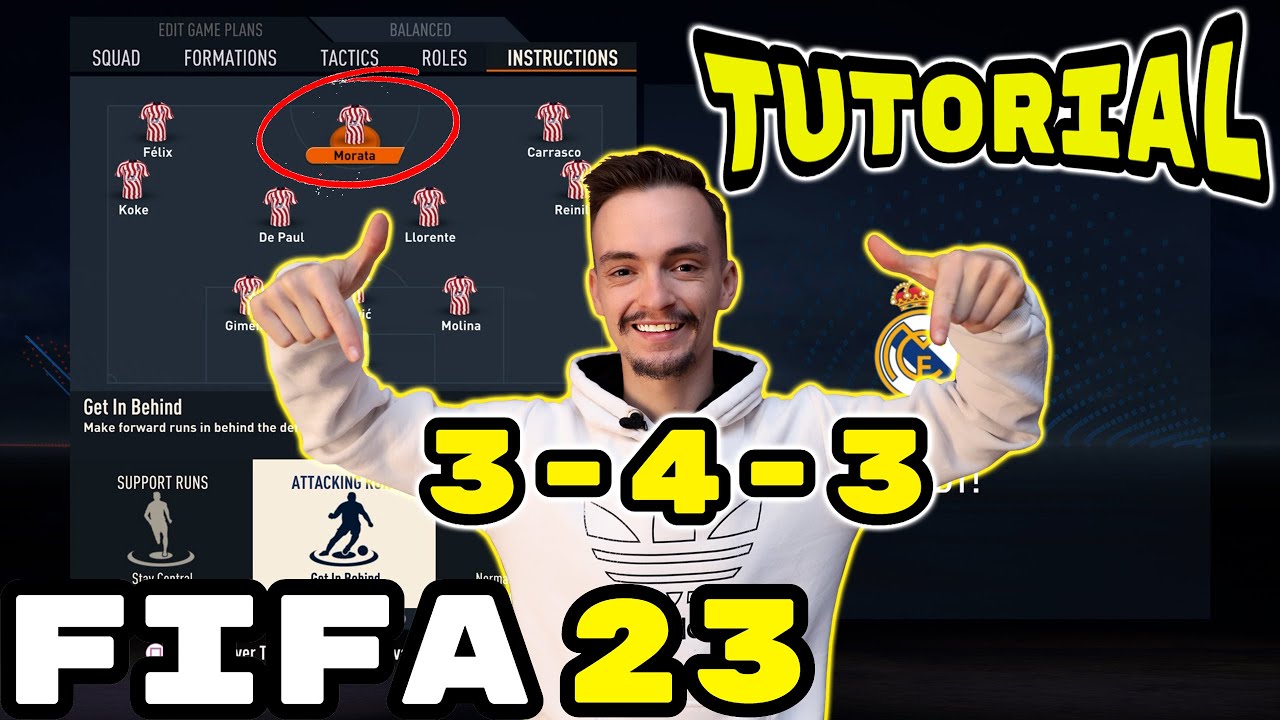 FIFA 23 - THE MOST OVERPOWERED FORMATION 3-4-3 TUTORIAL BEST TACTICS & INSTRUCTIONS  HOW TO PLAY 343