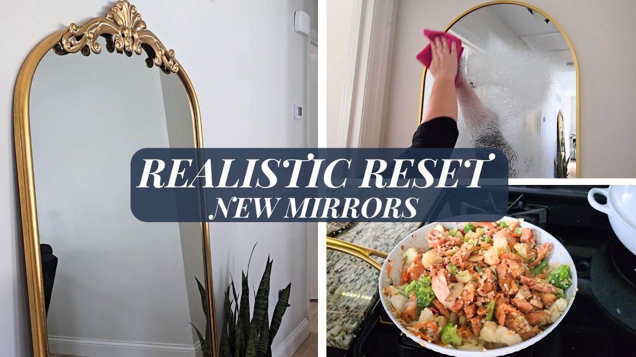 Dishes, Hallway Mirror Refresh + Easy Dinner, Realistic Home Reset