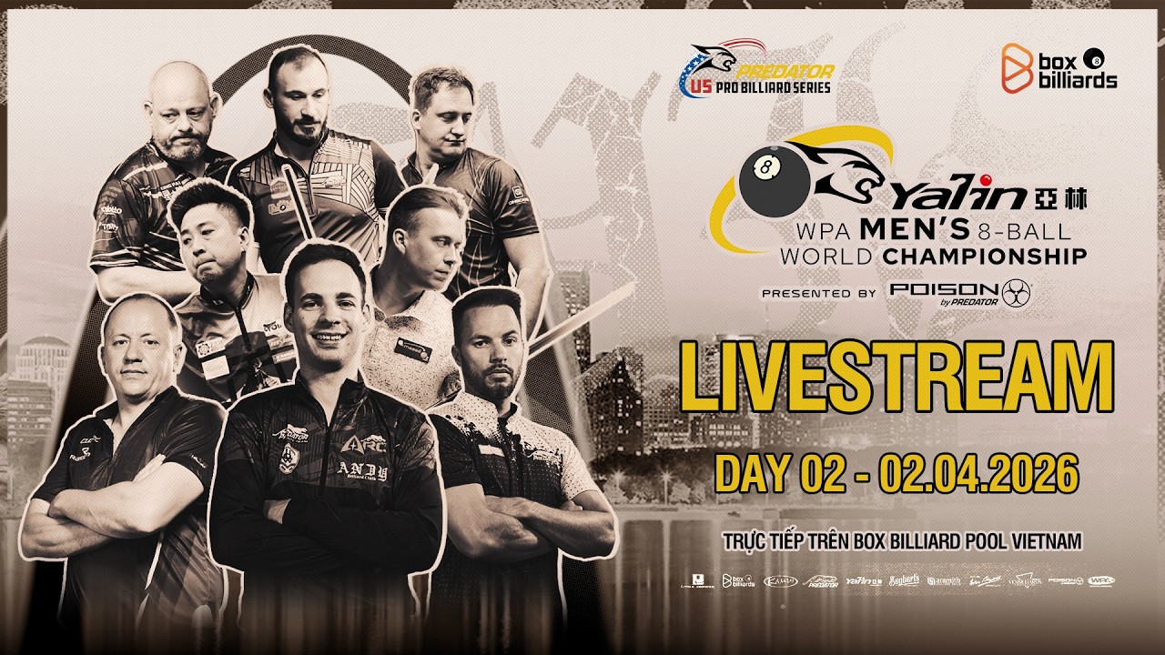 Trực tiếp 1 | Pijus Labutis VS Carlo Biado | Yalin WPA Men&rsquo;s 8-Ball World Championship