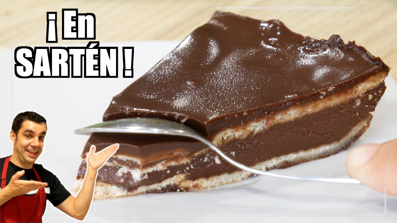 La TARTA de CHOCOLATE y GALLETAS más FÁCIL y RICA sin HORNO y en SARTÉN