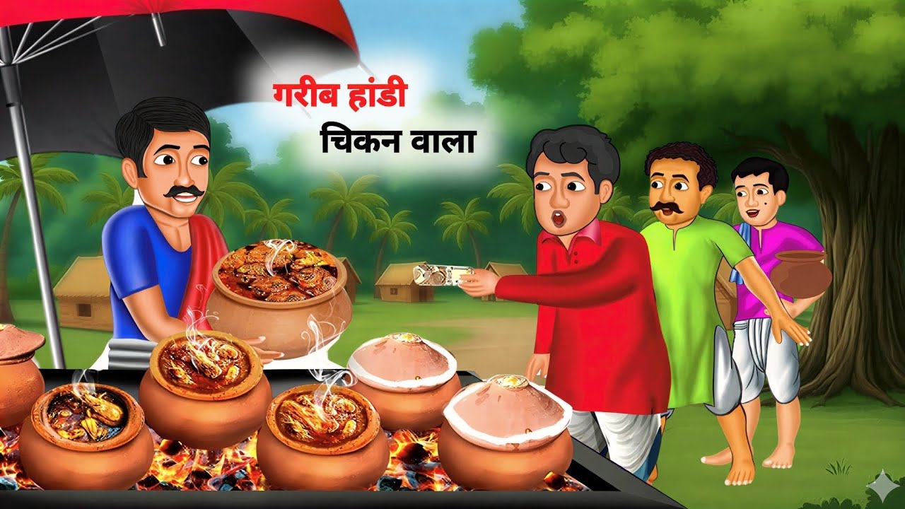 गरीब हांडी चिकन वाला | Garib handi chicken wala | hindi cartoon | hindi kahaniyan | Mora stories 