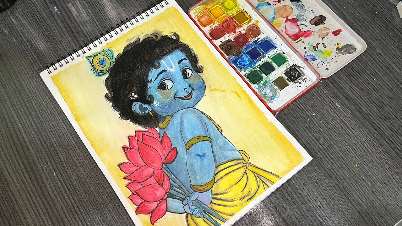 How to colour little Kanha ji step by step 🥰#viralvideo #youtubevideo #lord #krishna #art #viral 