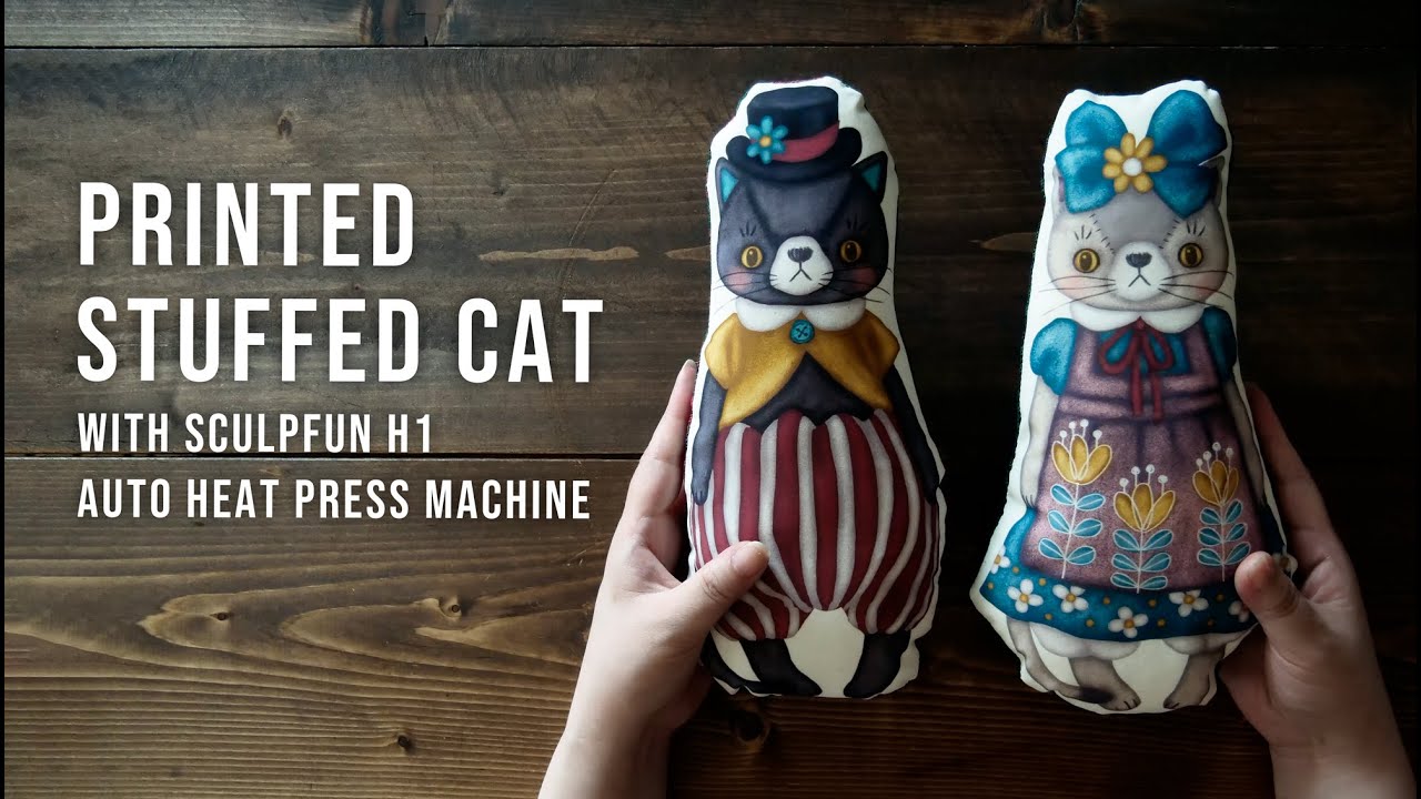 [Sculpfun] Я сделал плюшевую игрушку для кошки с помощью термопресса [H1 Auto Heat Press Machine]
