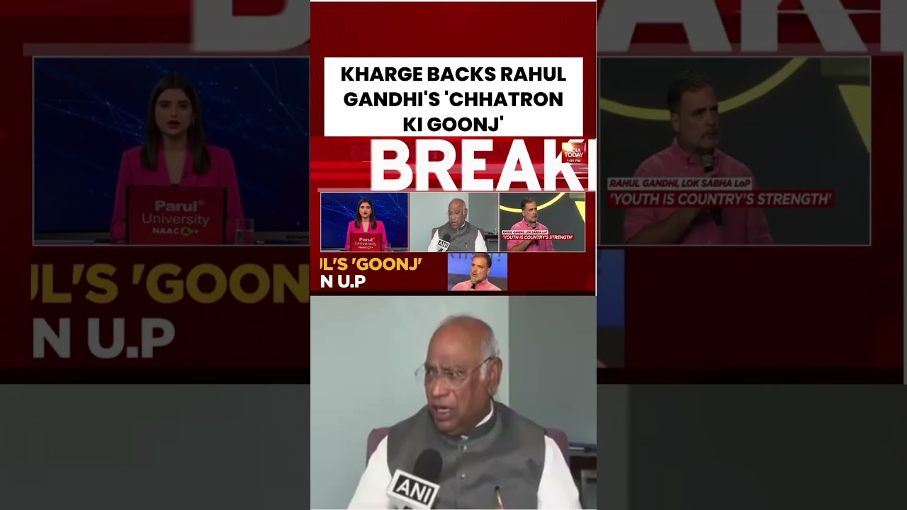 MALLIKARJUN KHARGE BACKS RAHUL GANDHI'S 'CHHATRON KI GOONJ' #rahulgandhi #chhatronkigoonj #shorts
