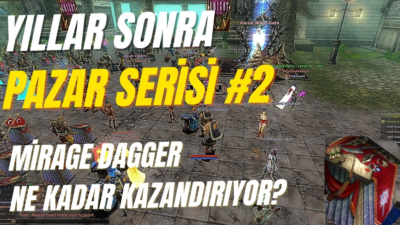 MİRAGE DAGGERLAR NE KADAR KAZANDIRIYOR? AFK PAZAR SONUÇLAR ? #knightonline #knightonlinesıfırdan
