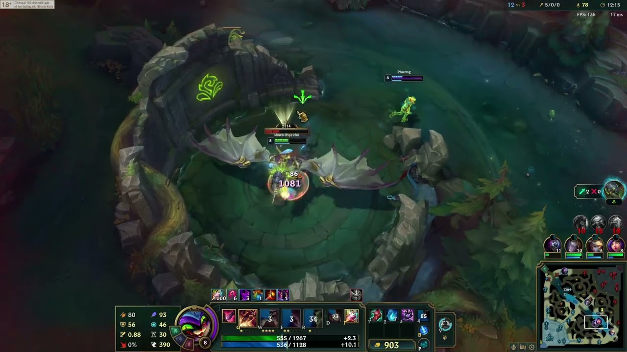Shaco AP rừng vs Udyr | Cướp blue đè đầu rừng bạn từ phút đầu tiên