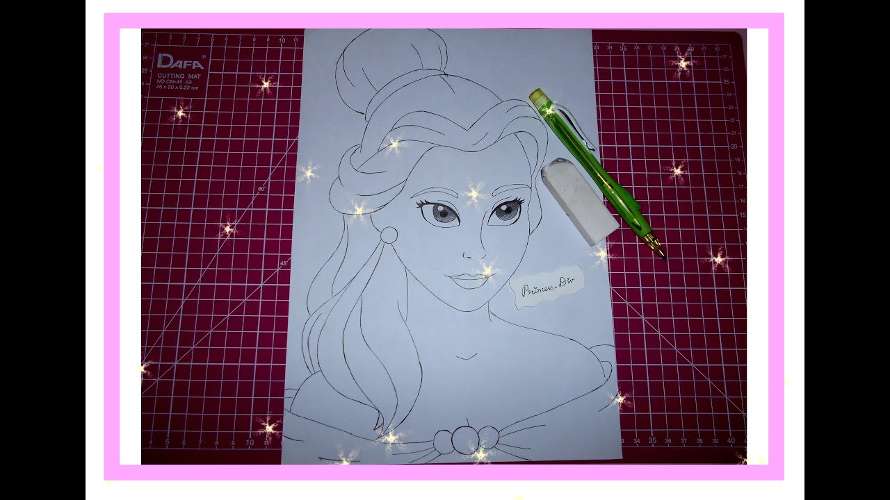 How to draw Disney Princess Belle | Indian Art Channel