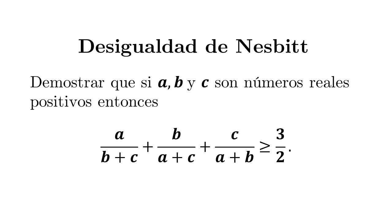 La desigualdad de Nesbitt