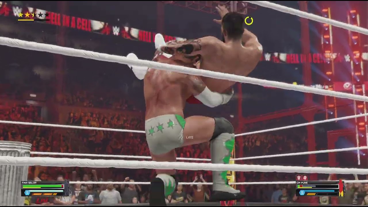 WWE 2K25 finn balor gets his lit back vs cm punk HELL in a cell