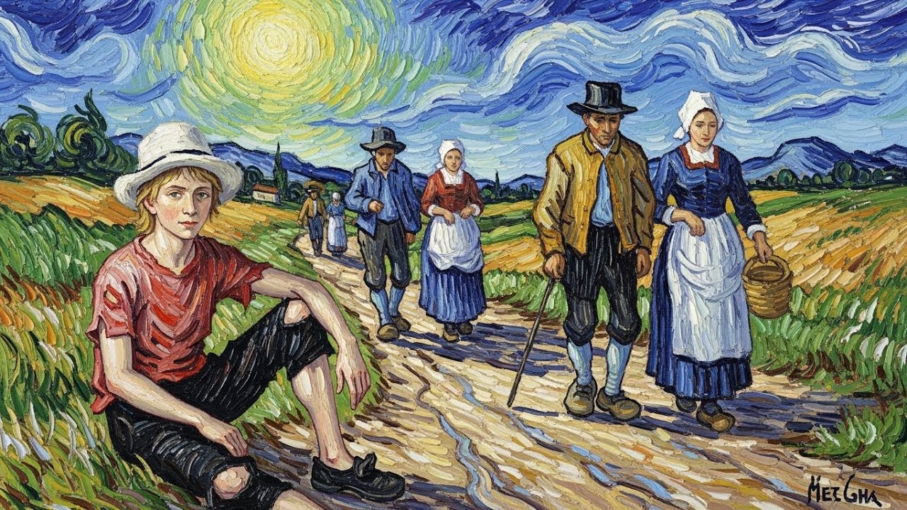 While the World Walked On: Van gogh painting style peaceful visual poem