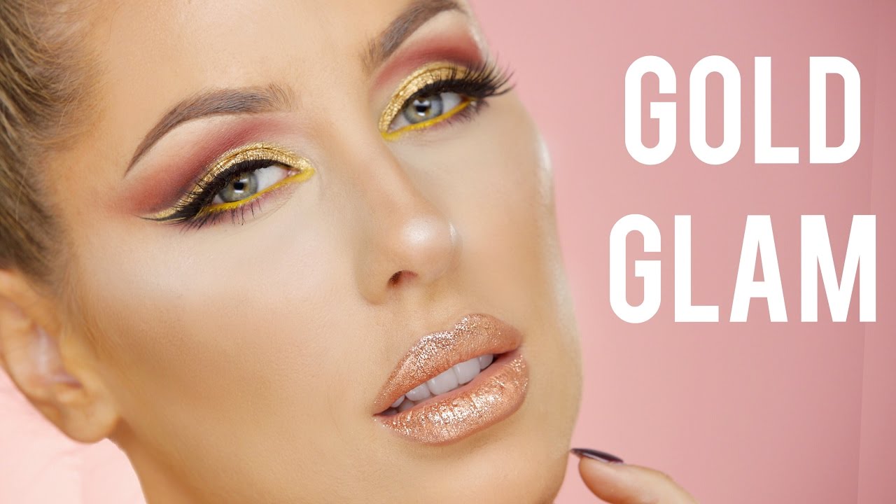 Gold Eye Glam + Glitter Lips Tutorial- Chrisspy