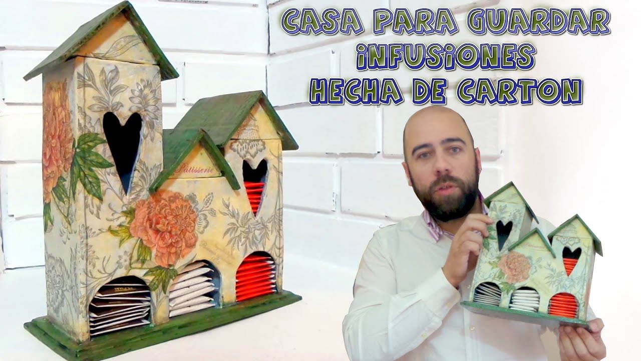 Manualidades con cartón - Dispensador para el té hecho con cartón.